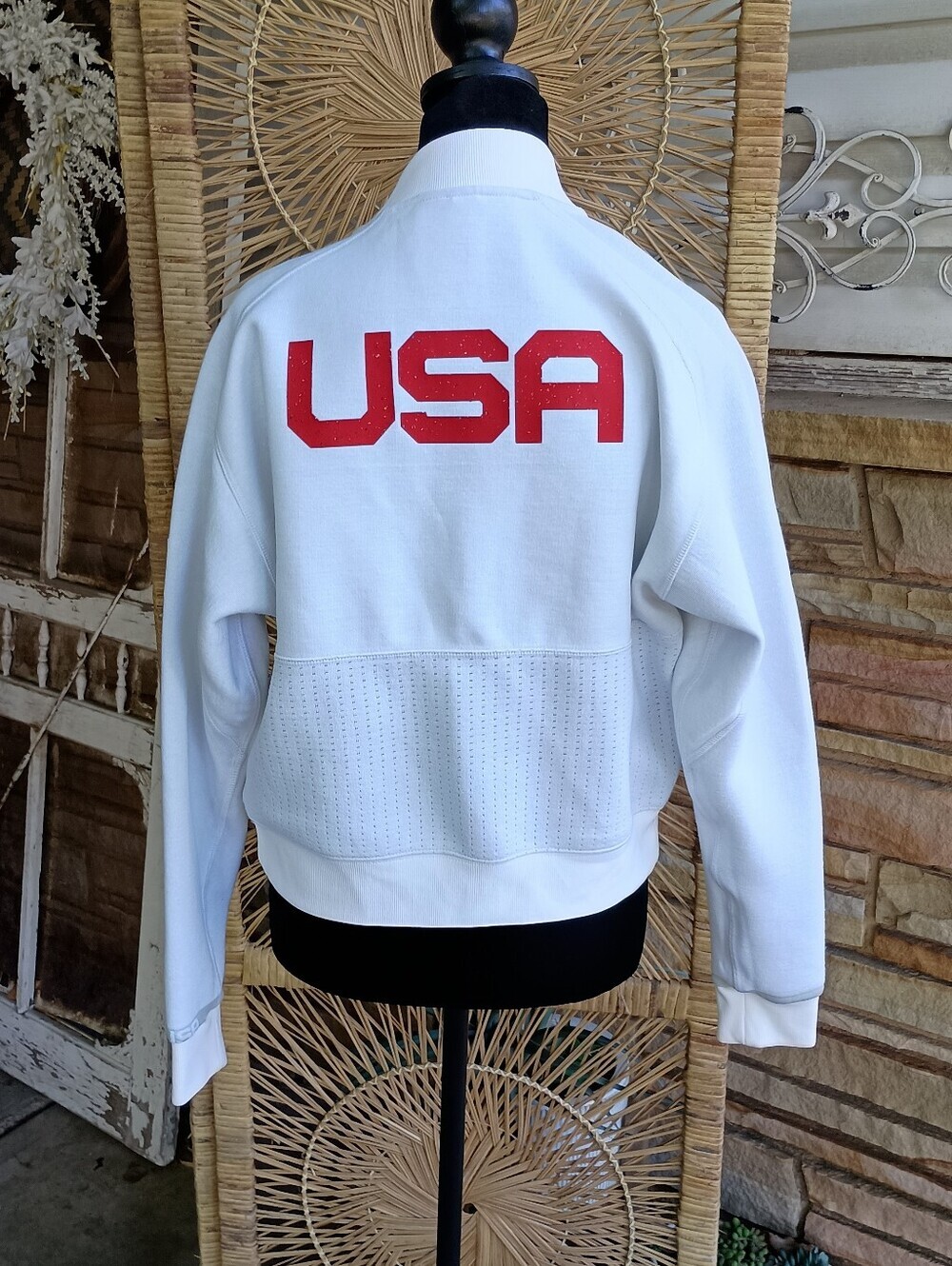 Nike White USA Olympic Varsity Jacket with Red Swoosh_S - Picture 8 of 10